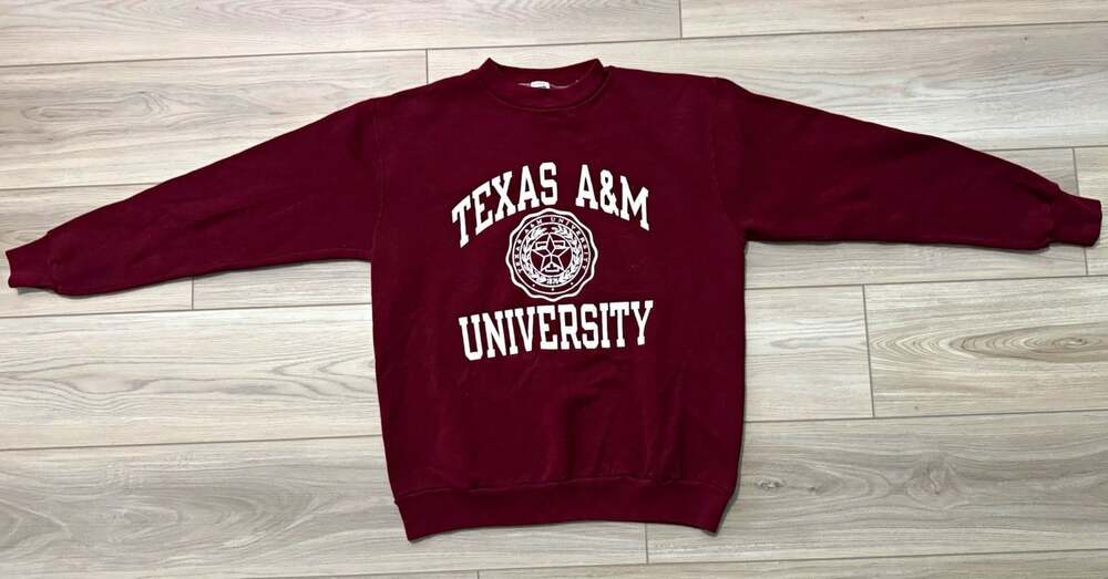 Vintage 90s Texas A&M University Russell Athletic Crewneck Sweatshirt Maroon M